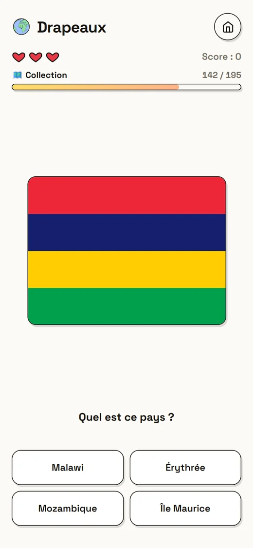 Mode Drapeaux : reconnaître le drapeau du Honduras.